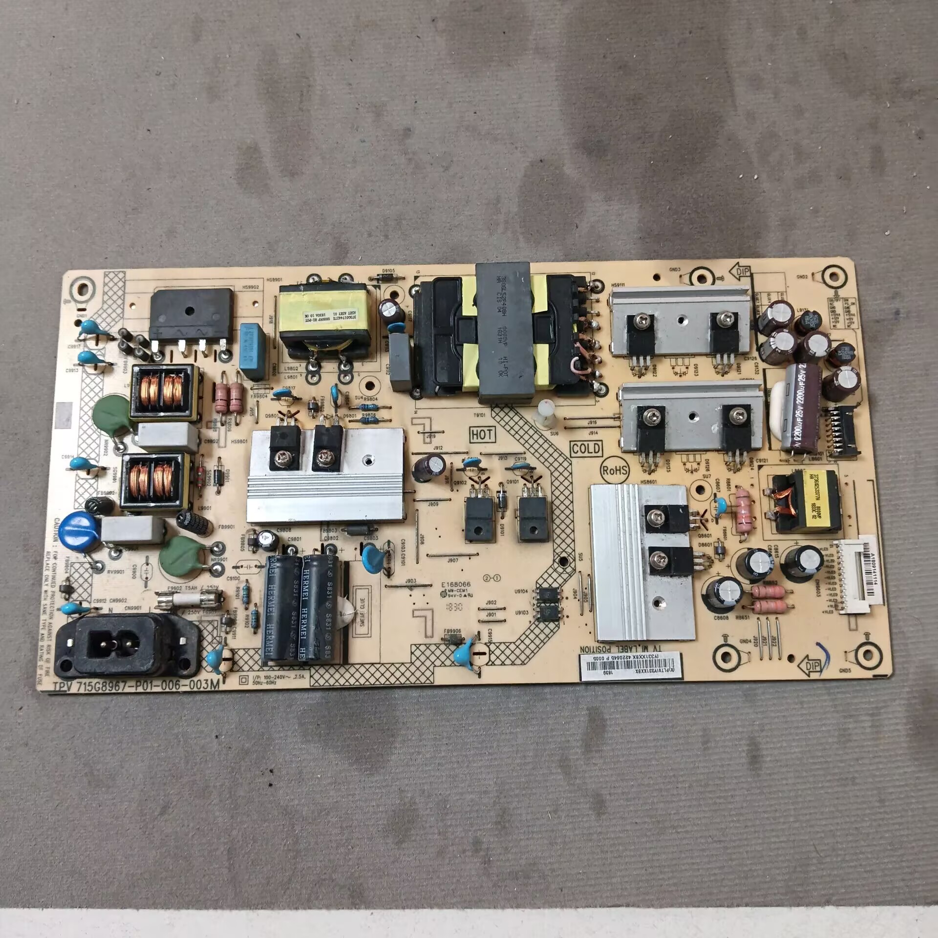 飞利浦55PUF6093/T3电源板715G8967-P01-006-003M