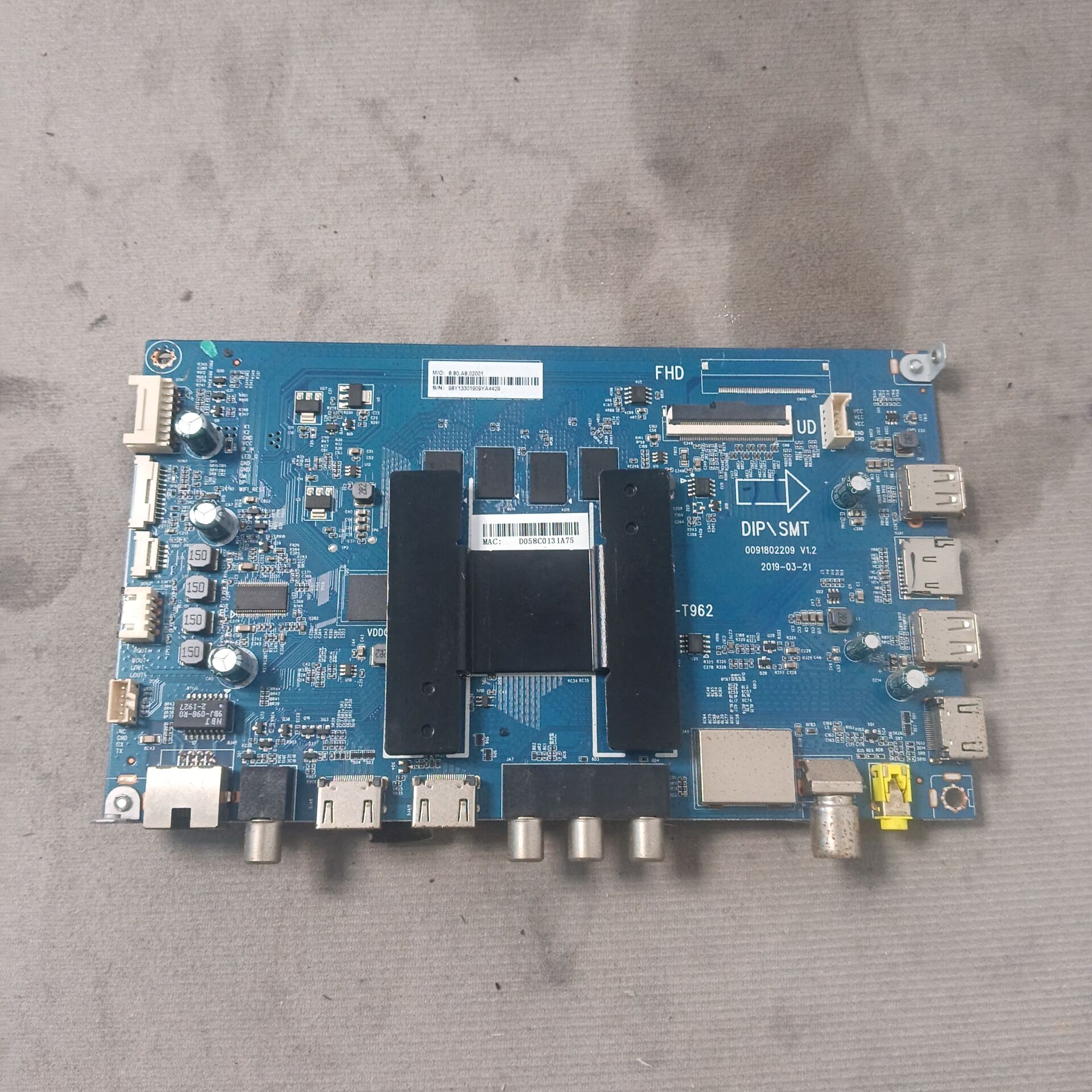 海尔 LU58C51主板 HR-T962 0091802209 V1.2 屏CC575PU1L02