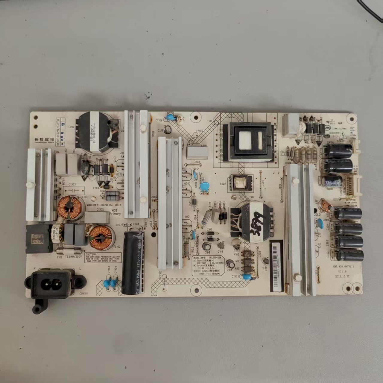 长虹55G3 50/55Q2N电源板HSL75D-2SA XR7.820.583 V1.1