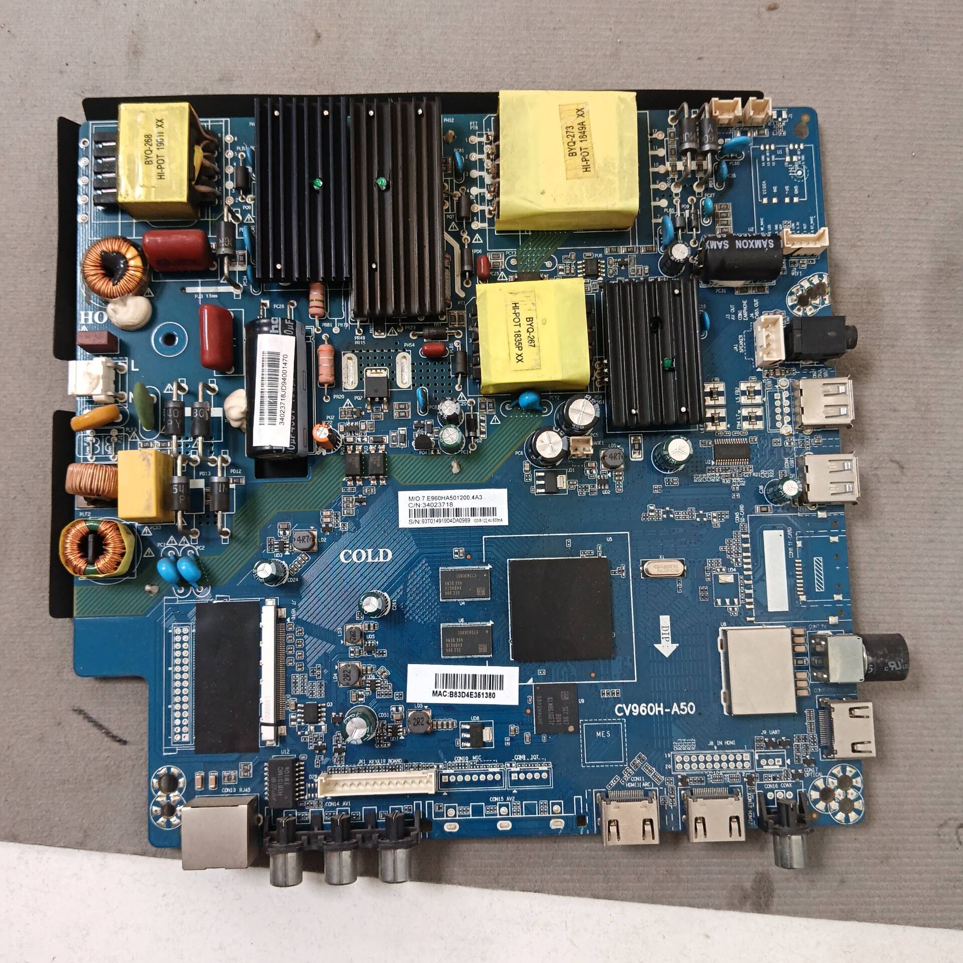 原装PPTV 50DX5主板CV960H-A50配屏72000556YT AK 556YTAK