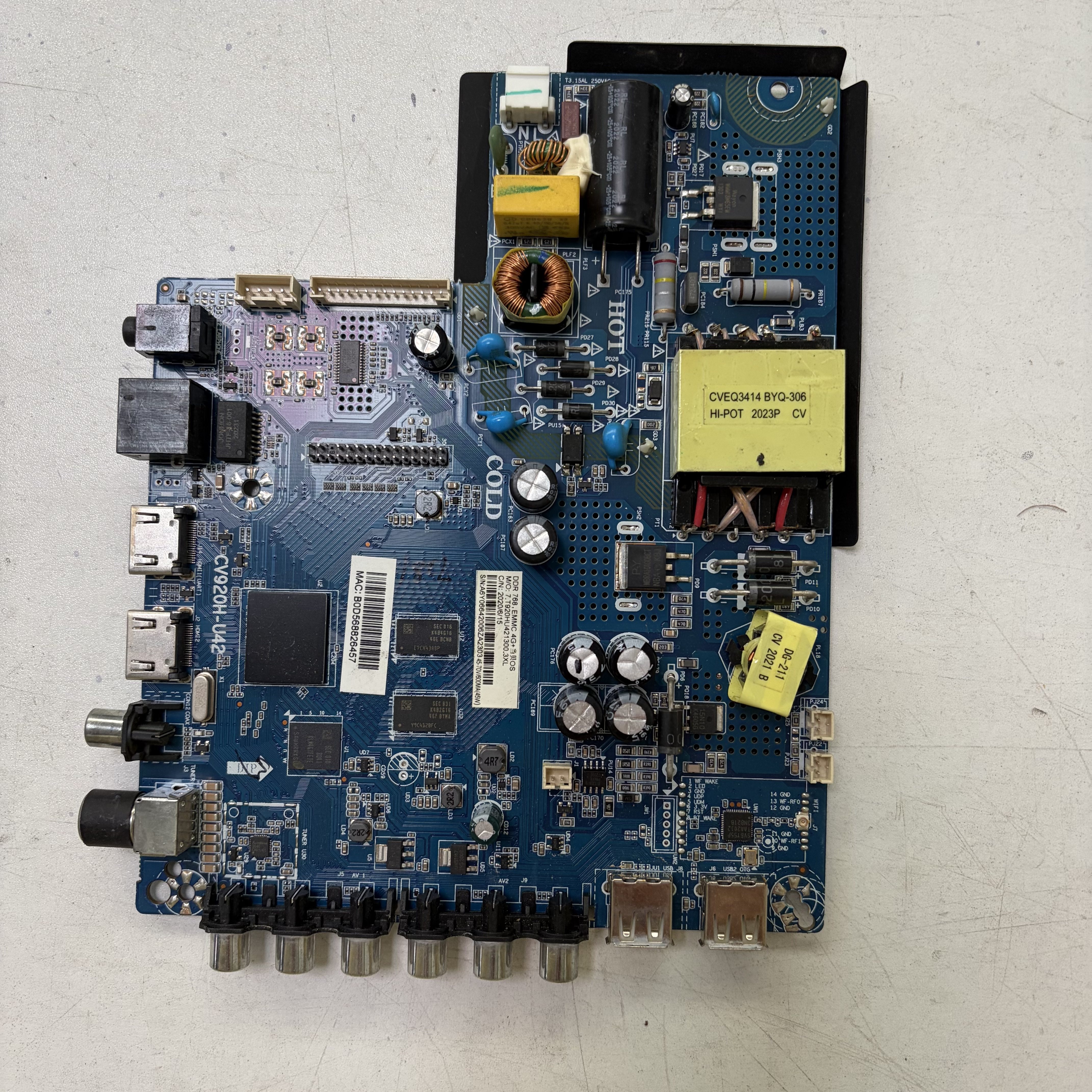 组装机CV920H-U42 TP.ATM30.PB801原装网络版液晶电视主板