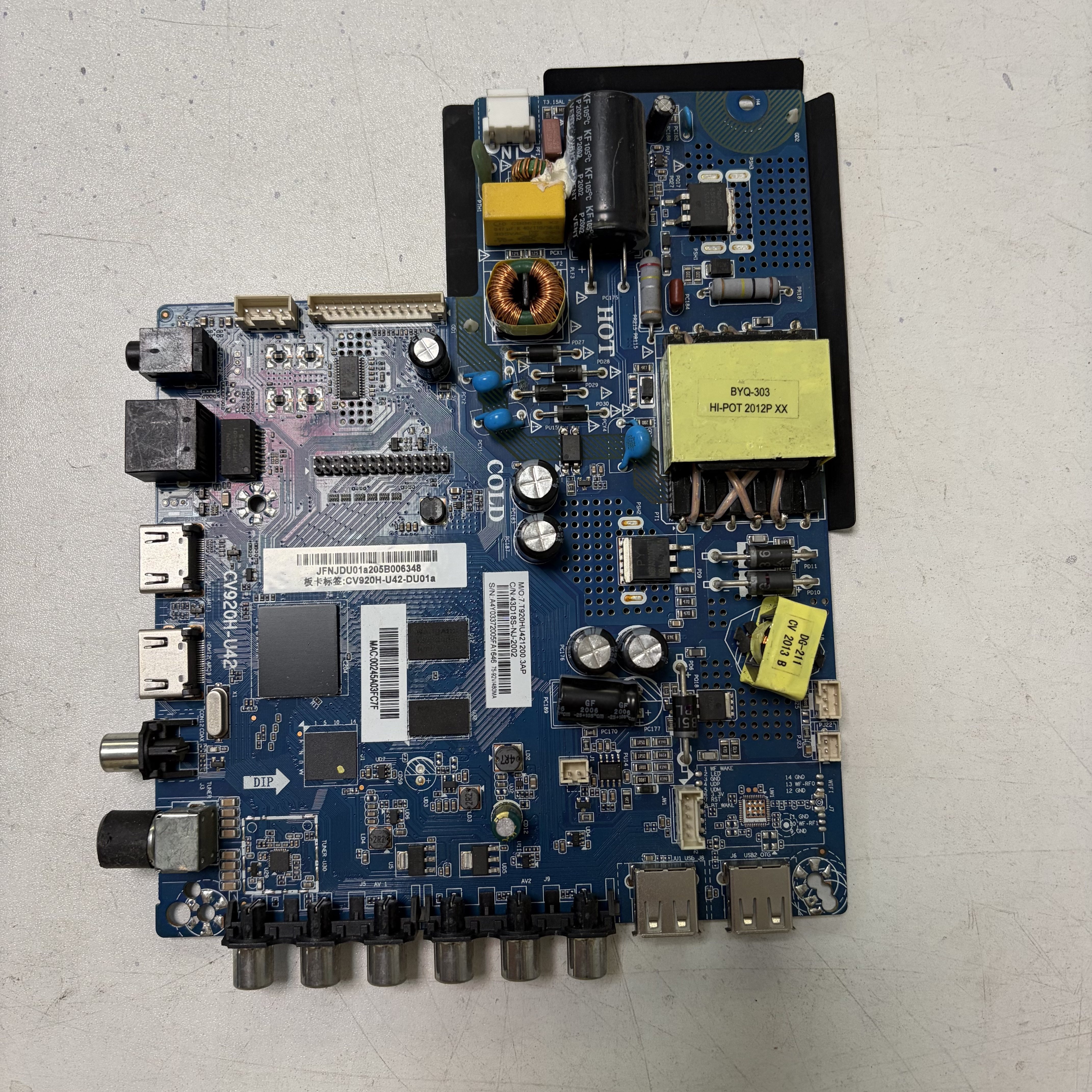 熊猫43D18S主板CV920H-U42 屏CC430LV1D