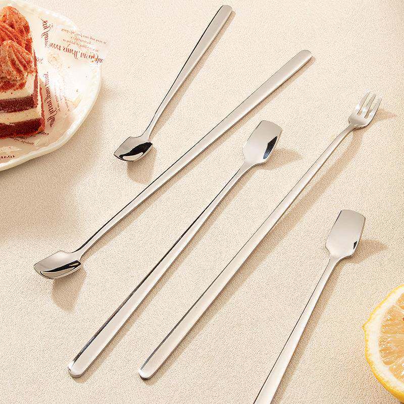 咖啡搅拌勺304不锈钢小方头勺迷你咖啡勺子加长甜品短柄 1克小调