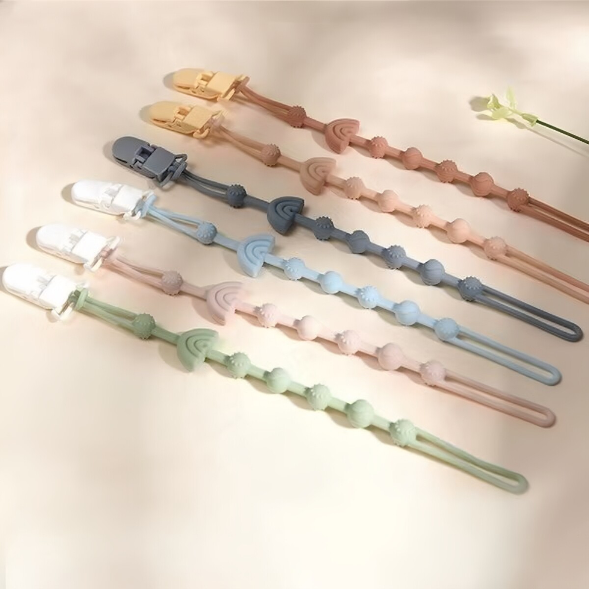 日本奶嘴防掉链婴儿安抚牙胶链宝宝玩具食品级硅胶可啃咬