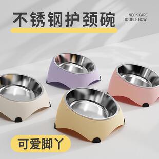 不锈钢狗碗猫碗食盆防打翻宠物碗猫咪水碗粮碗饭盆饭碗小狗盆