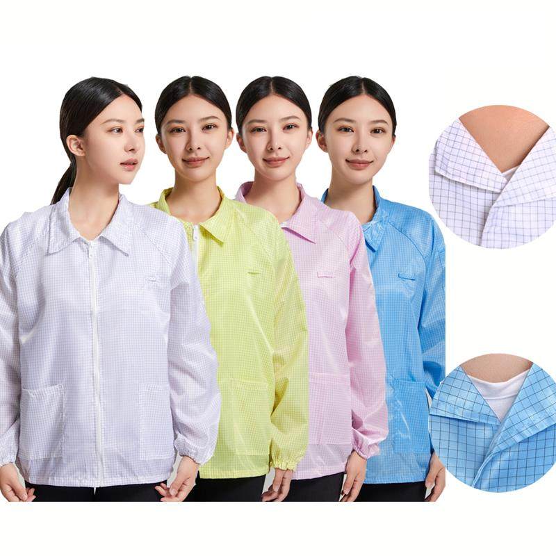 防静电工作服女网格上衣防