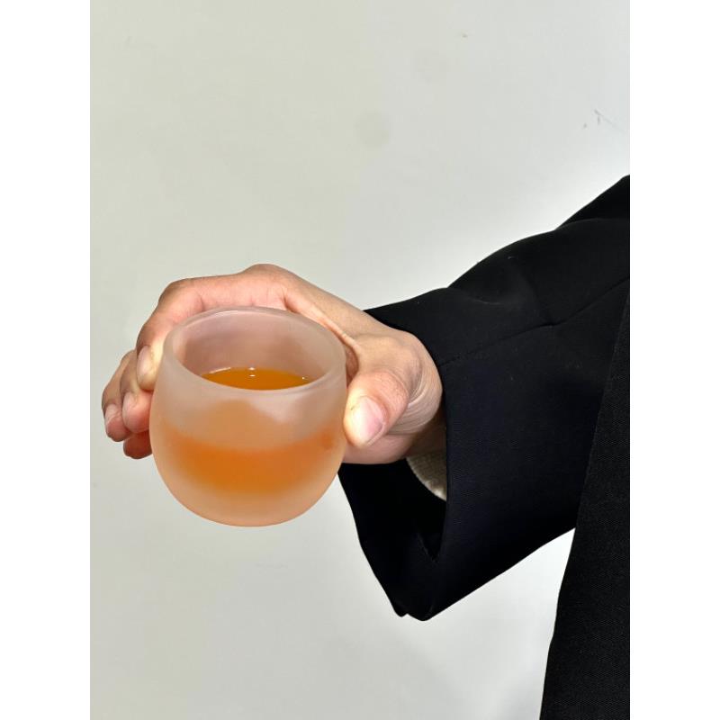 扳指杯【6只装】磨砂茶杯主人杯养生杯加厚家用酒杯喝水玻璃杯ins