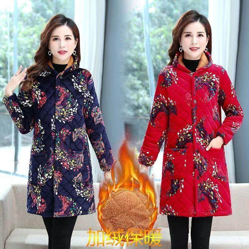 冬季时尚宽松加绒加厚罩衣