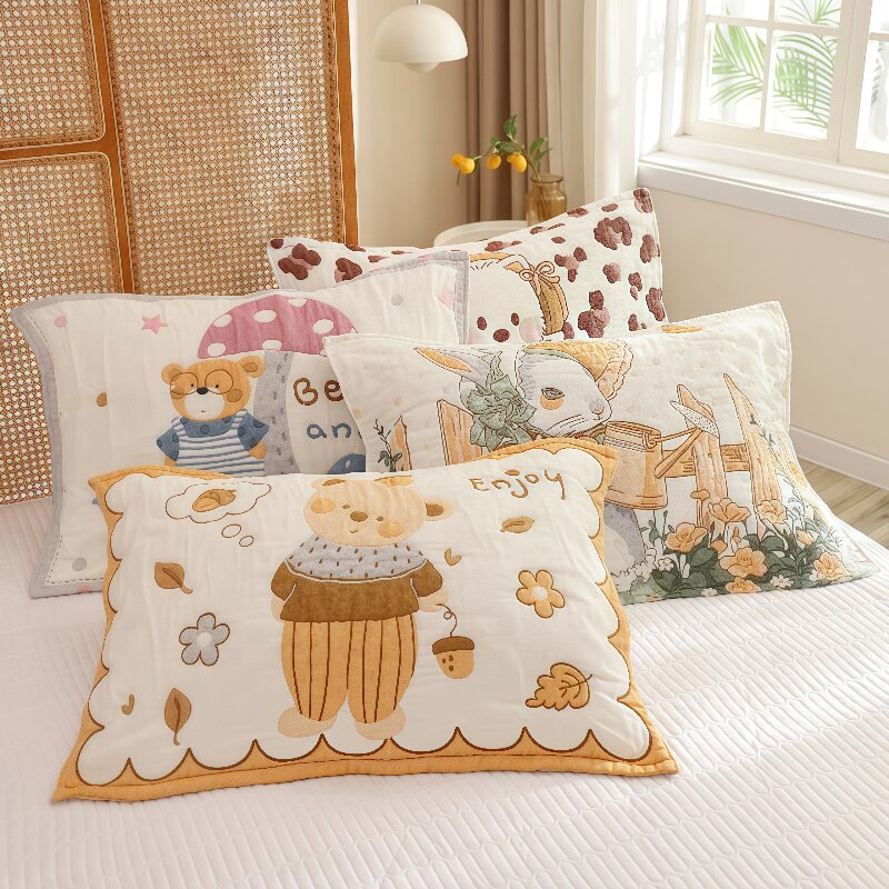 枕巾纯棉高端全棉轻奢高级感2025新款素雅头油巾防枕头可固定防滑