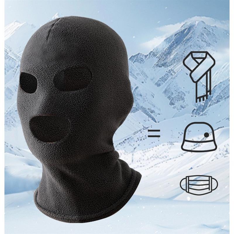 冬季防风摩托车骑行蒙面头套保暖滑雪护脸面抓绒外卖电动车罩员帽