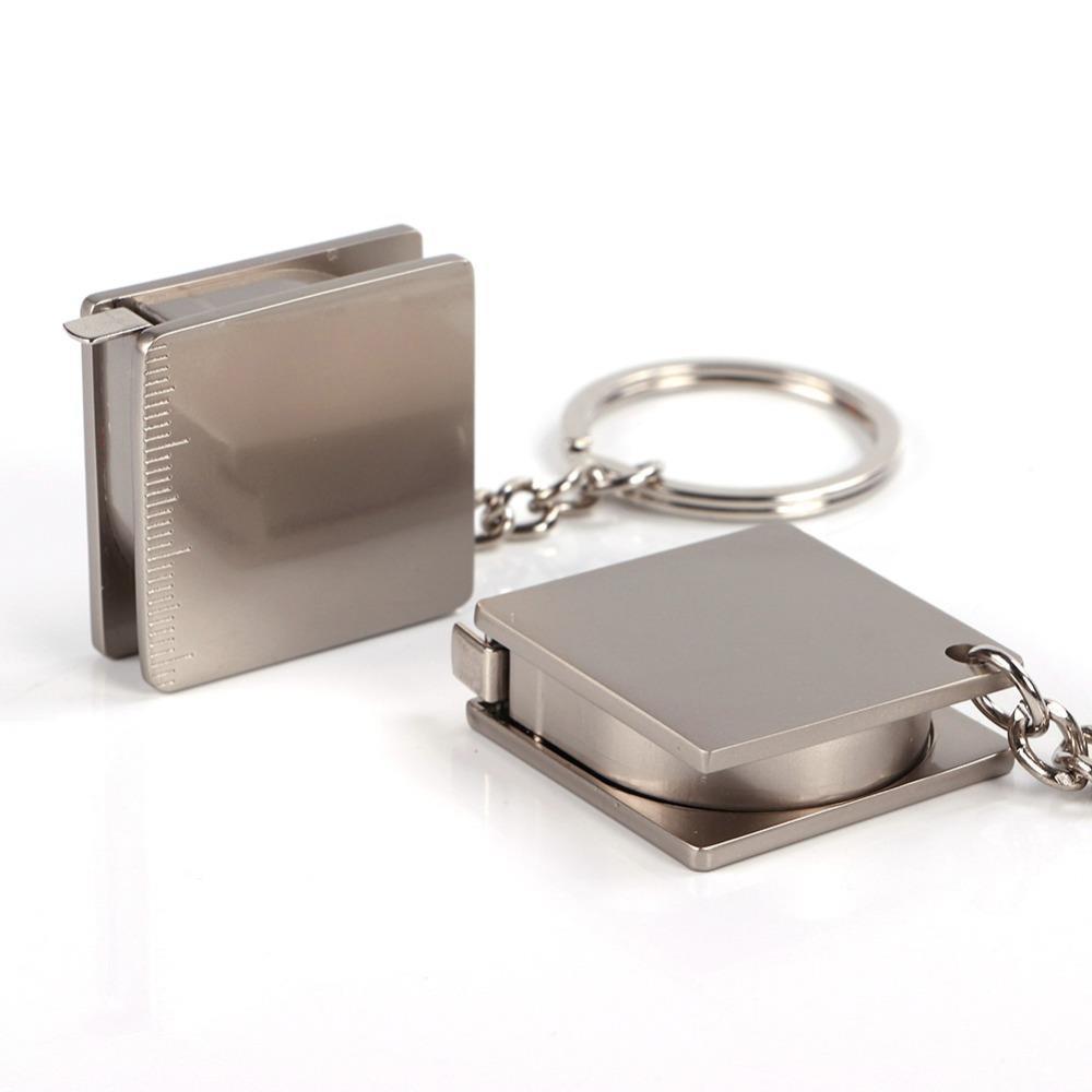 不锈钢卷尺StainlessSteelTapeMeasureKeychain金属钥匙扣便携实