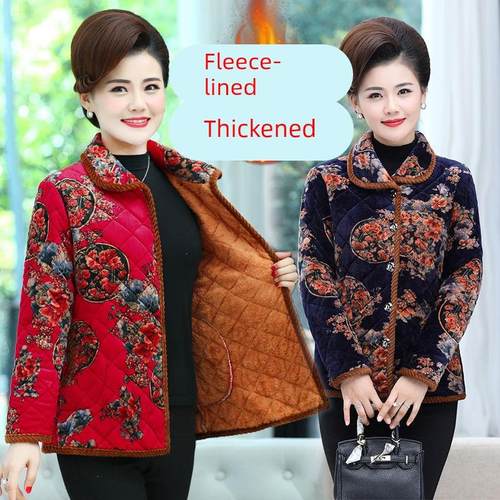 加绒棉衣女中年女装秋冬加