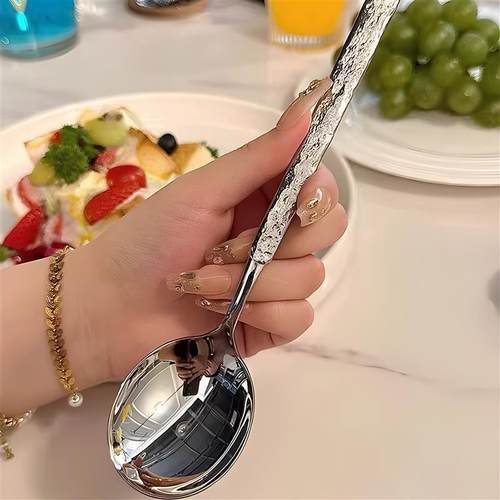 不锈钢汤勺豪华冰裂纹食品