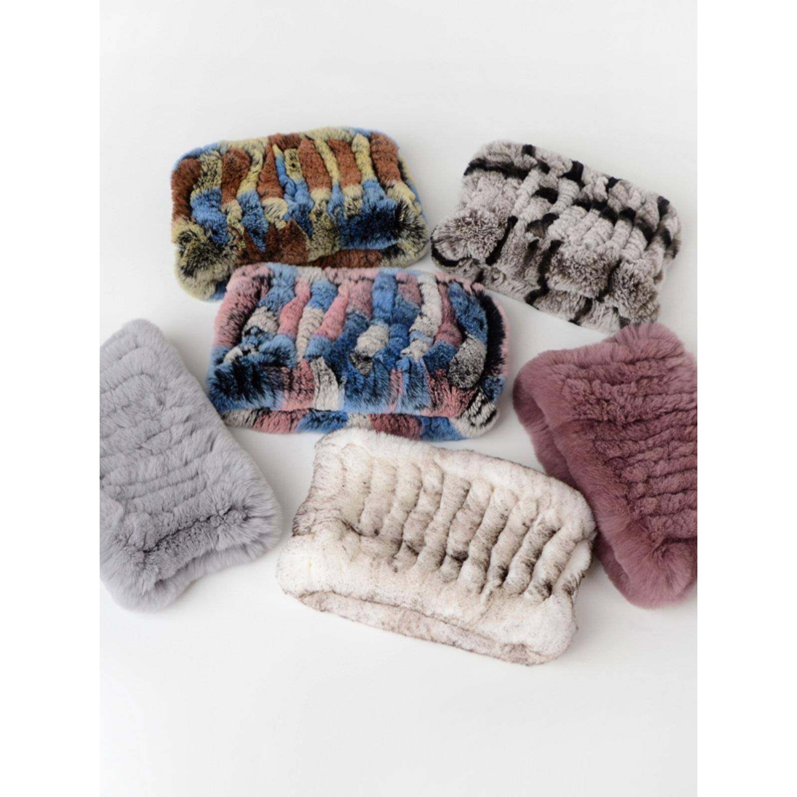 兔毛围巾女冬季加厚保暖皮草套头百搭通用儿童脖套发带獭兔毛围脖