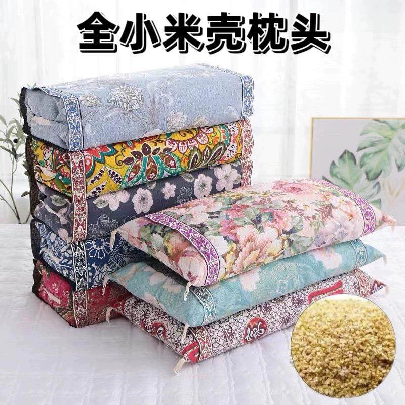 纯手工老粗布枕头纯小米壳