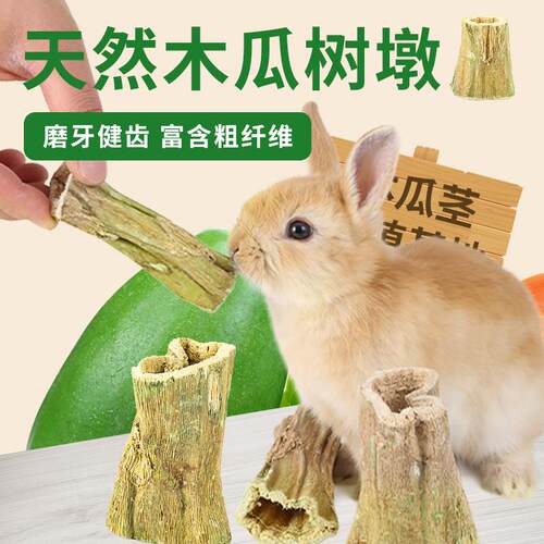 兔子磨牙玩具木瓜墩龙猫荷兰猪棒零食烘干木瓜树墩树茎木瓜丝