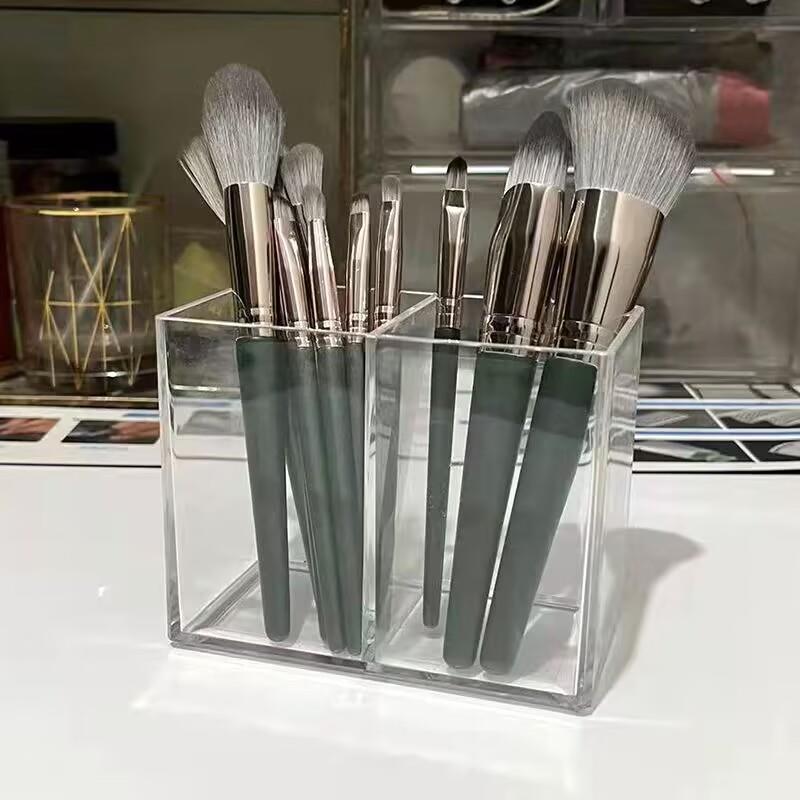 放梳子的收纳筒化妆刷收纳桶透明亚克力笔刷筒桌面粉刷口红化妆品