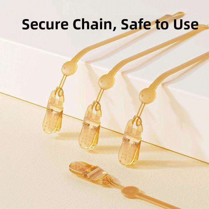 日本奶嘴防掉链牙胶链婴儿可水煮硅胶安抚牙胶玩具防丢绳卡扣夹子