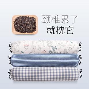 荞麦壳枕头颈椎枕护颈椎睡觉专用助睡眠决明小圆艾草加热圆柱形子