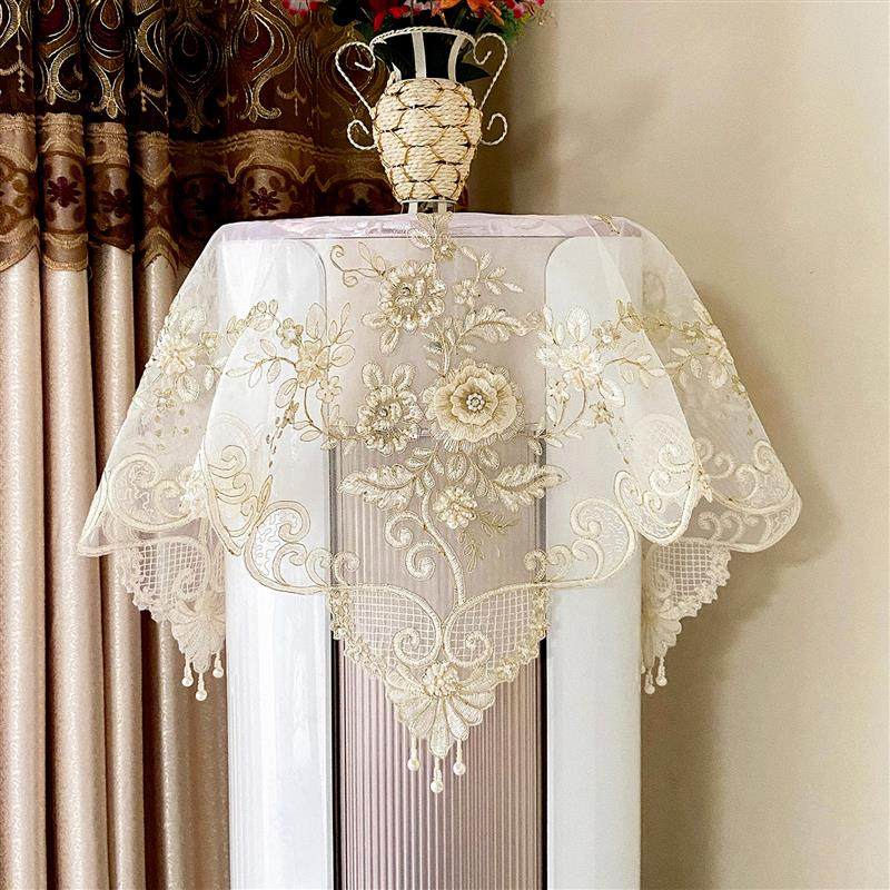 立式空调防尘罩盖布圆柱方形罩防尘盖巾蕾丝开机不取简约奢华