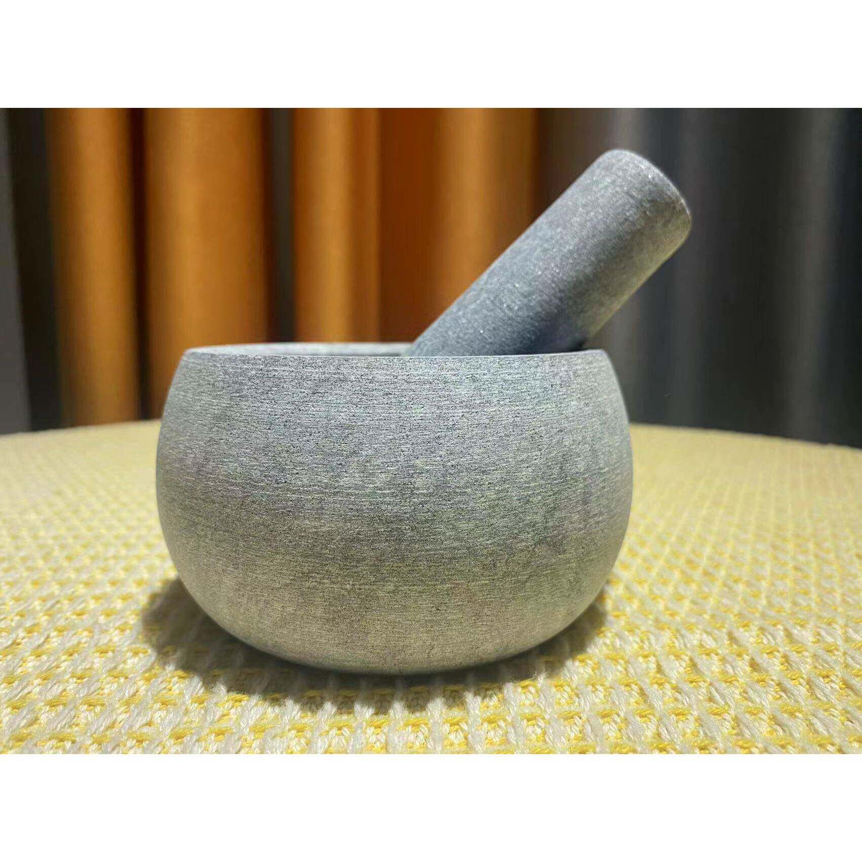 手动研磨器天然青石原石打磨捣蒜器蒜泥器辅食蒜臼石臼捣辣椒芝麻