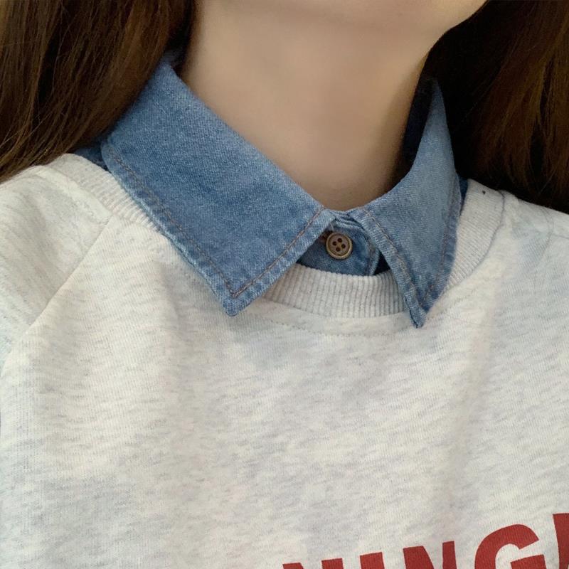 假领子衬衫女百搭领棉装饰