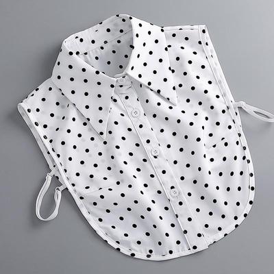 假领子女韩版波点大尖领搭