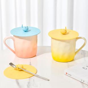 马克杯盖食品级硅胶星巴克水杯盖子大口径防尘通用陶瓷杯子盖配件