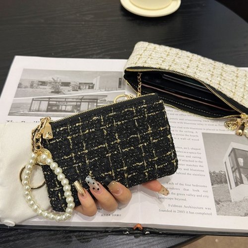 钱包女短款小香风拉链零钱袋卡包