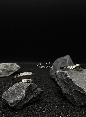 ions shop 原创设计极简约几何纯银轻奢细戒指环男女戒子小众线条