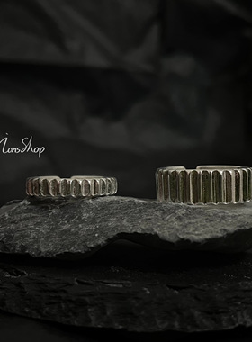 ions shop 原创设计情侣对戒个性齿轮设计纯银戒指环开口小众高级