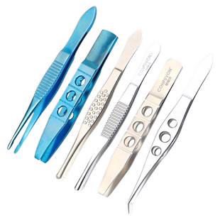 康普沃医用睫毛镊拔倒睫毛镊子不锈钢扁圆头手术解剖眼科镊子