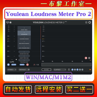 Youlean Loudness Meter Pro 2响度测量标准匹配计量插件WIN/MAC