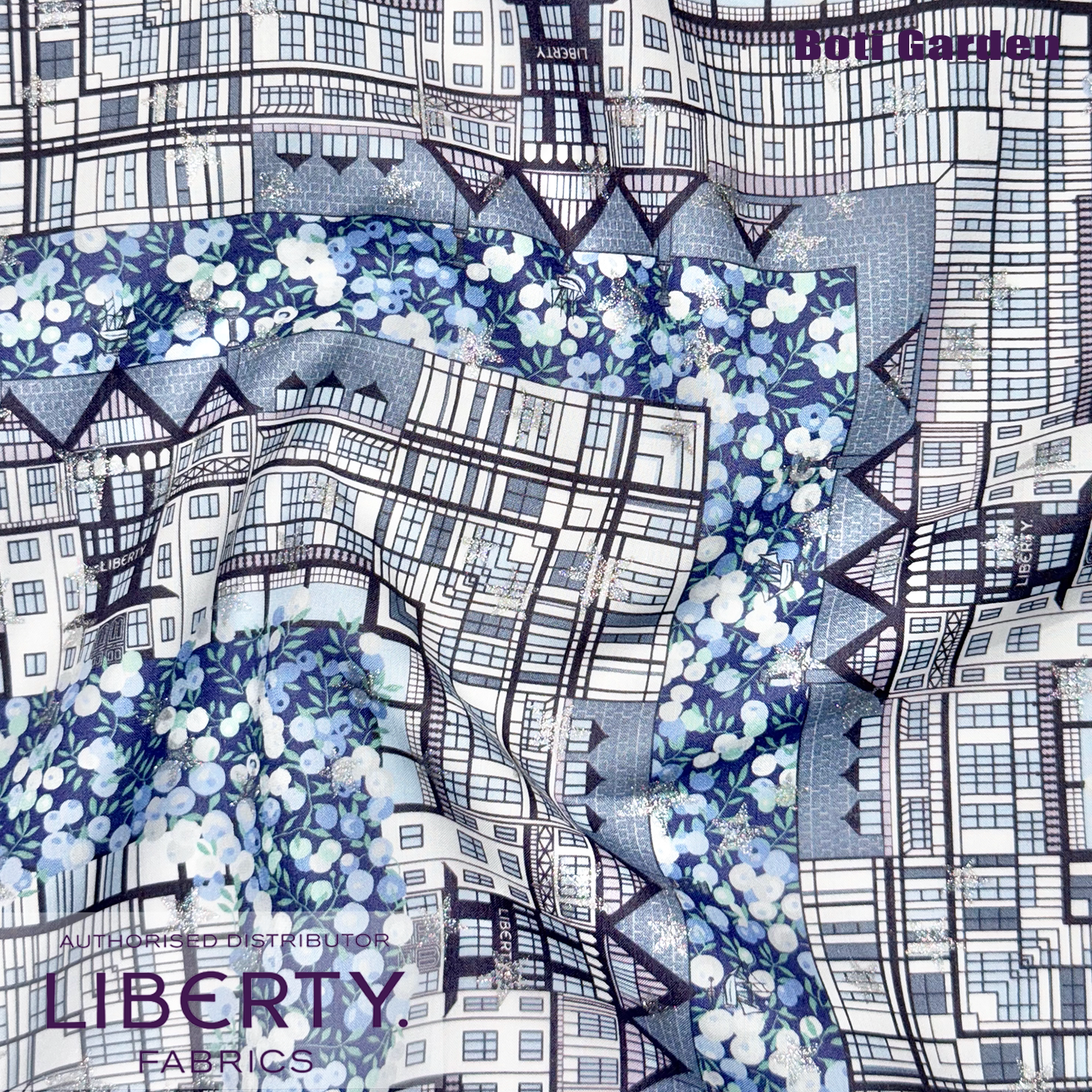 英国Liberty塔纳棉银粉 TUDOR BERRY 都铎浆果100支高支印花棉