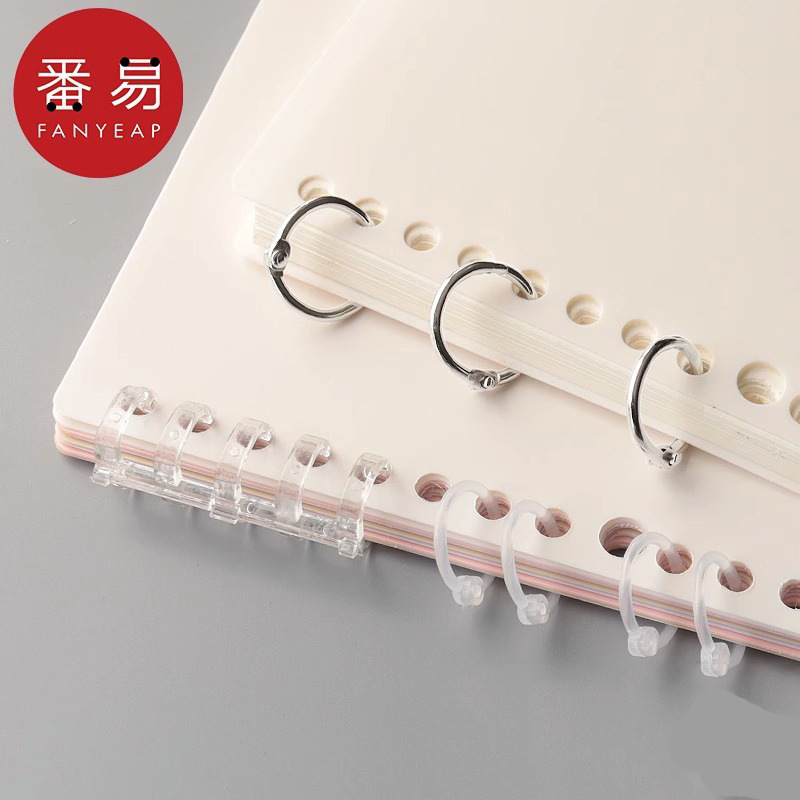5Y活页圈D1P90-活页环扣字卡塑料打孔器圈铁环扣装订圈单词卡封