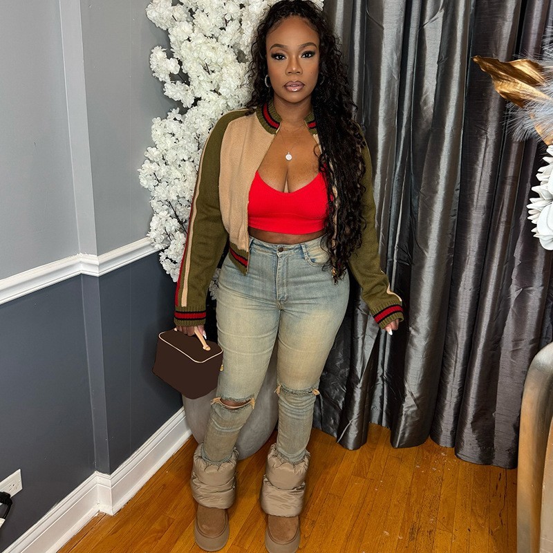 长袖开衫针织短款外套女