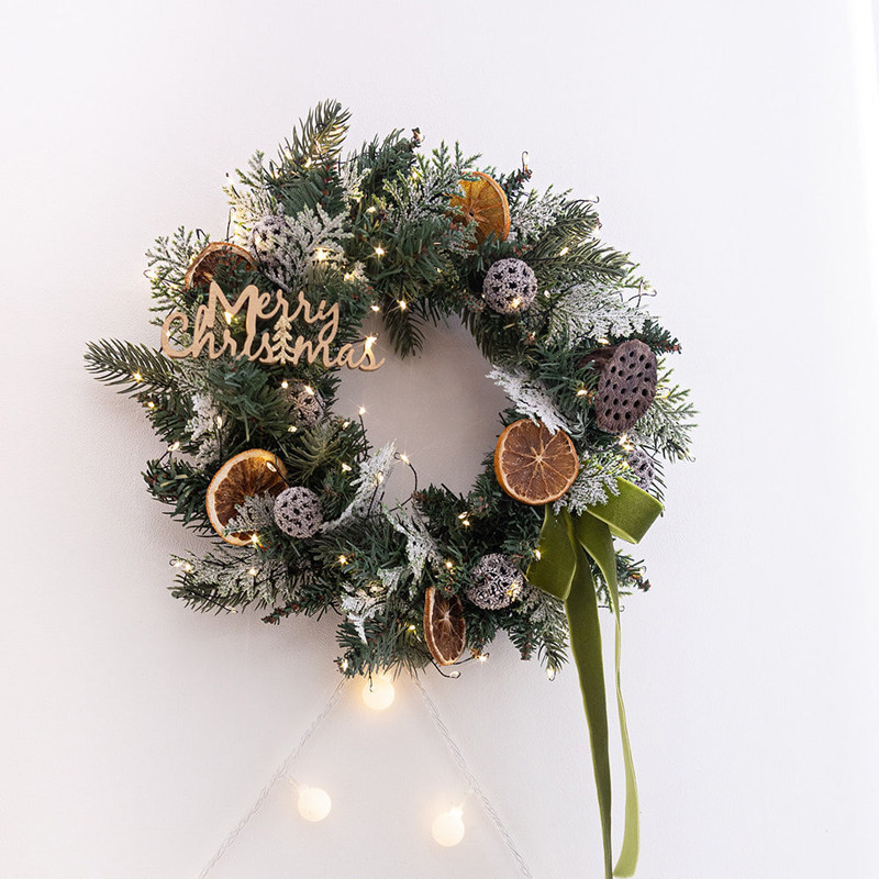 圣诞节装饰北欧ins风小圣诞花环挂件diy居家商场橱窗节日布置桌摆