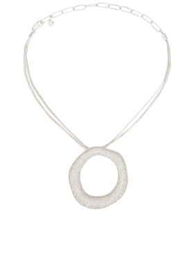 Ettika OPEN CIRCLE PAVE 垂褶项链 金属银色REVOLVE小众新款