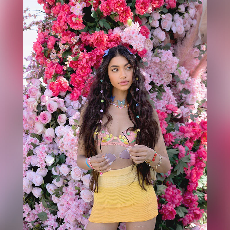 Camila Coelho秋冬新品黄色半裙褶皱甜美风短款半身裙REVOLVE