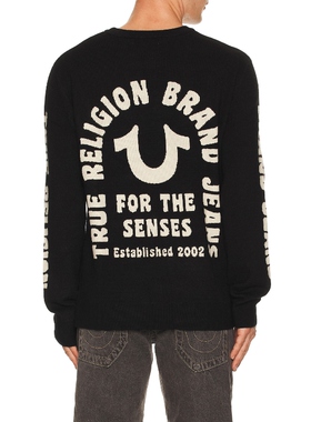 True Religion 真实信仰 RELAXED 毛衣 黑色REVOLVE小众冬季保暖