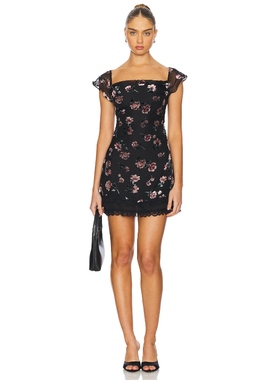 For Love ＆ Lemons AIGRETTE 裙子黑色REVOLVE小众新