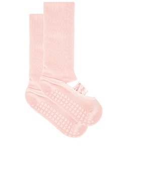WellBeing + BeingWell SCRUNCH BALLET GRIP SOCK 短袜 粉色REVO