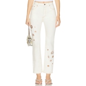 奶油色 复古丹宁REVOLVE小众新款 AREA 牛仔裤 春季 新品