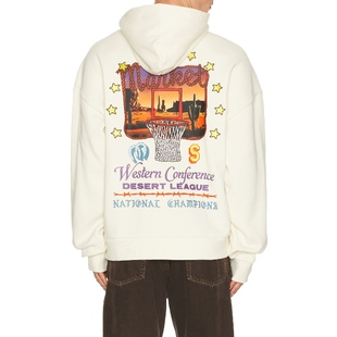 白色REVOLVE小众新款 Market 连帽衫 LEAGUE DESERT