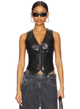 [春季新品]Camila Coelho ROZ 背心 黑色辣妹风REVOLVE小众新款