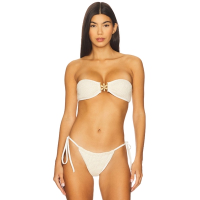 ASTA RESORT Mia Knitted Bikini Top 象牙白 y2k辣妹风REVOLVE小