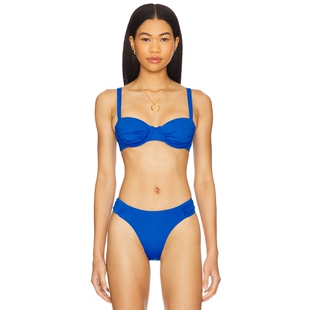 蓝色REVOLVE小众新款 钢圈胸罩 RUCHED Seafolly