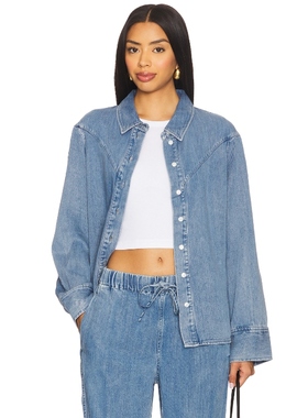 SAMSOE SAMSOE SAMOS 衬衫 蓝色 y2k辣妹风REVOLVE小众新款