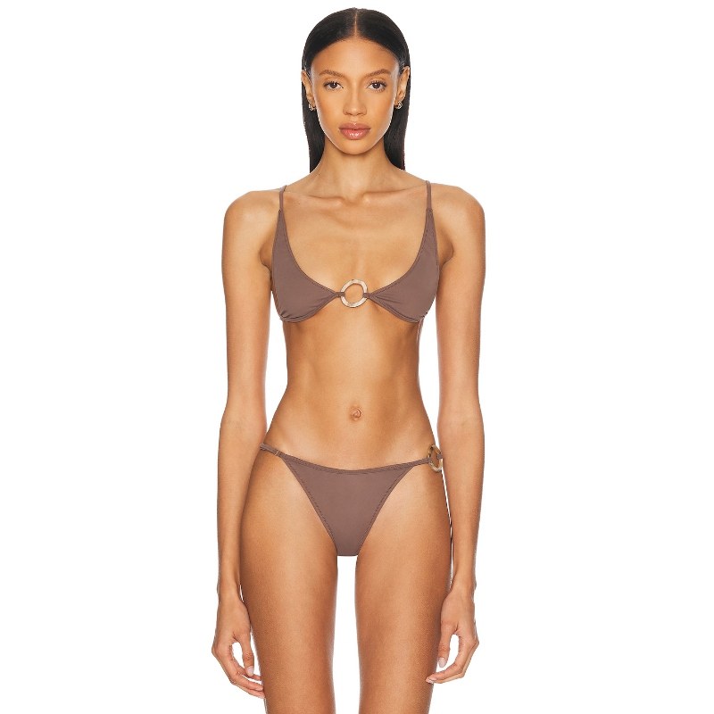 Tropic of C UNIVERSO 比基尼文胸上装 棕色REVOLVE小众新款