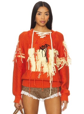 [冬季新品]Yuhan Wang LETTERMAN 毛衣 红色REVOLVE小众